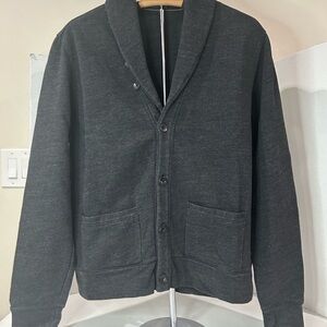 POLO RALPH LAUREN MENS CARDIGAN JACKET SHAWL COLLAR BUTTONS GRAY SIZE Medium